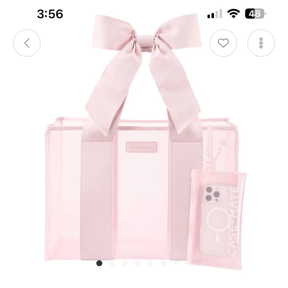 Special Edition VIRAL Case-Mate Light Pink Transparent Tote with Bow